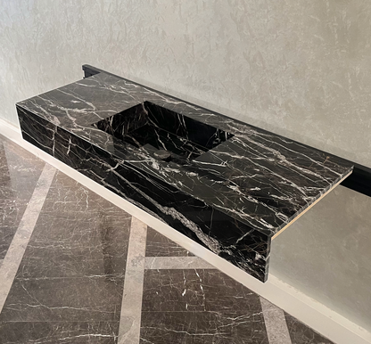Alexandra Black Marble Vanity Sink - Custom Handcrafted Artisan
