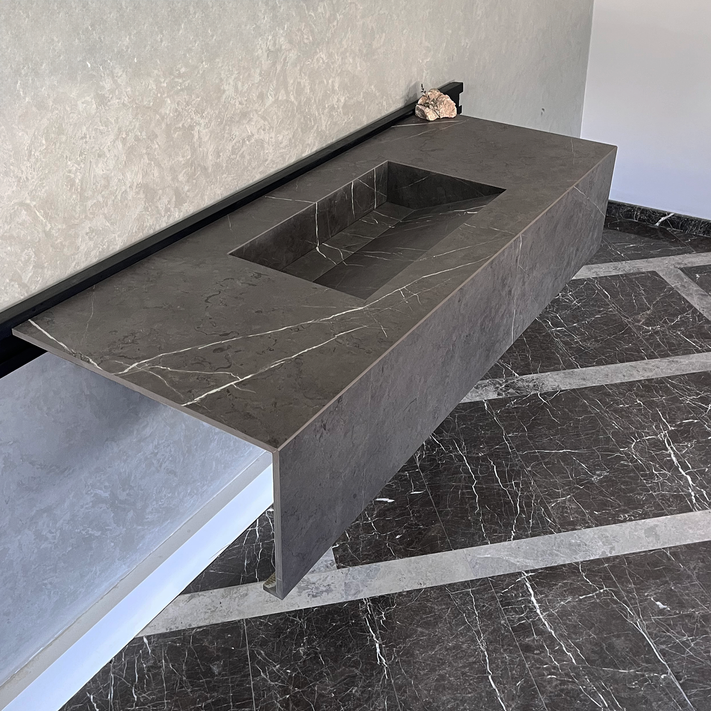 Engineered Stone Kitchen Sink Infinity Pietra Grey Handcrafted