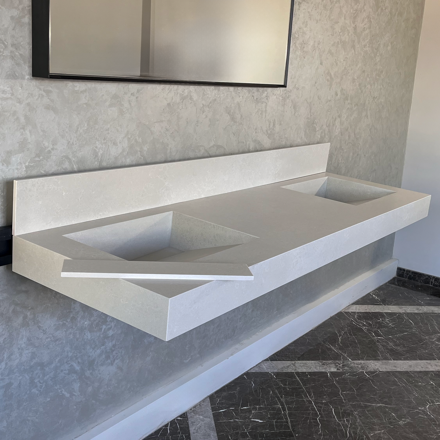 Engineered Quartz Double Sink - Handcrafted Custom Premium Design