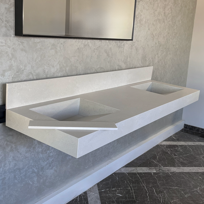 Engineered Quartz Double Sink - Handcrafted Custom Premium Design