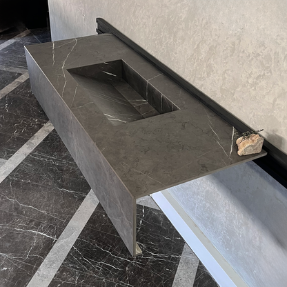 Engineered Stone Kitchen Sink Infinity Pietra Grey Handcrafted