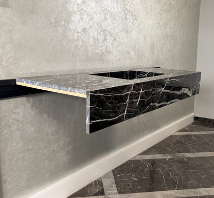 Alexandra Black Marble Vanity Sink - Custom Handcrafted Artisan