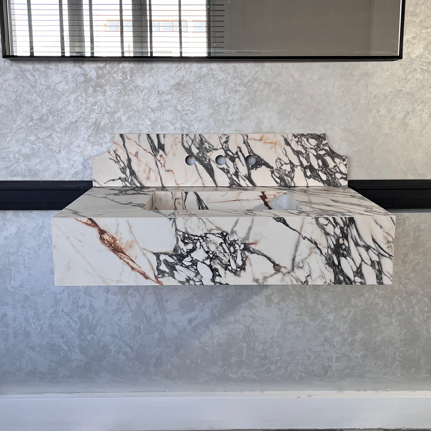 Gold Engineered Porcelain Sink Materia Corchia Handcrafted Marble Premium Design