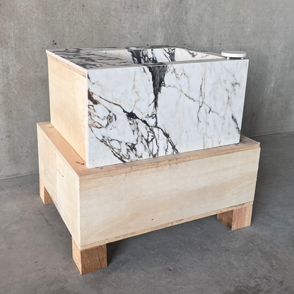 Engineered Porcelain Sink Gold - Handcrafted Calacatta Marble