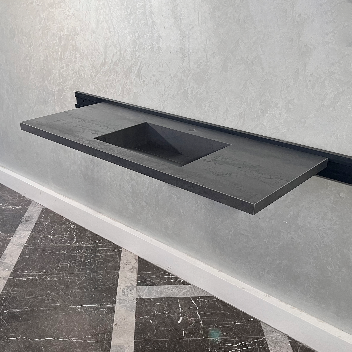 Dark Engineered Porcelain Kitchen Sink - Premium Handcrafted
