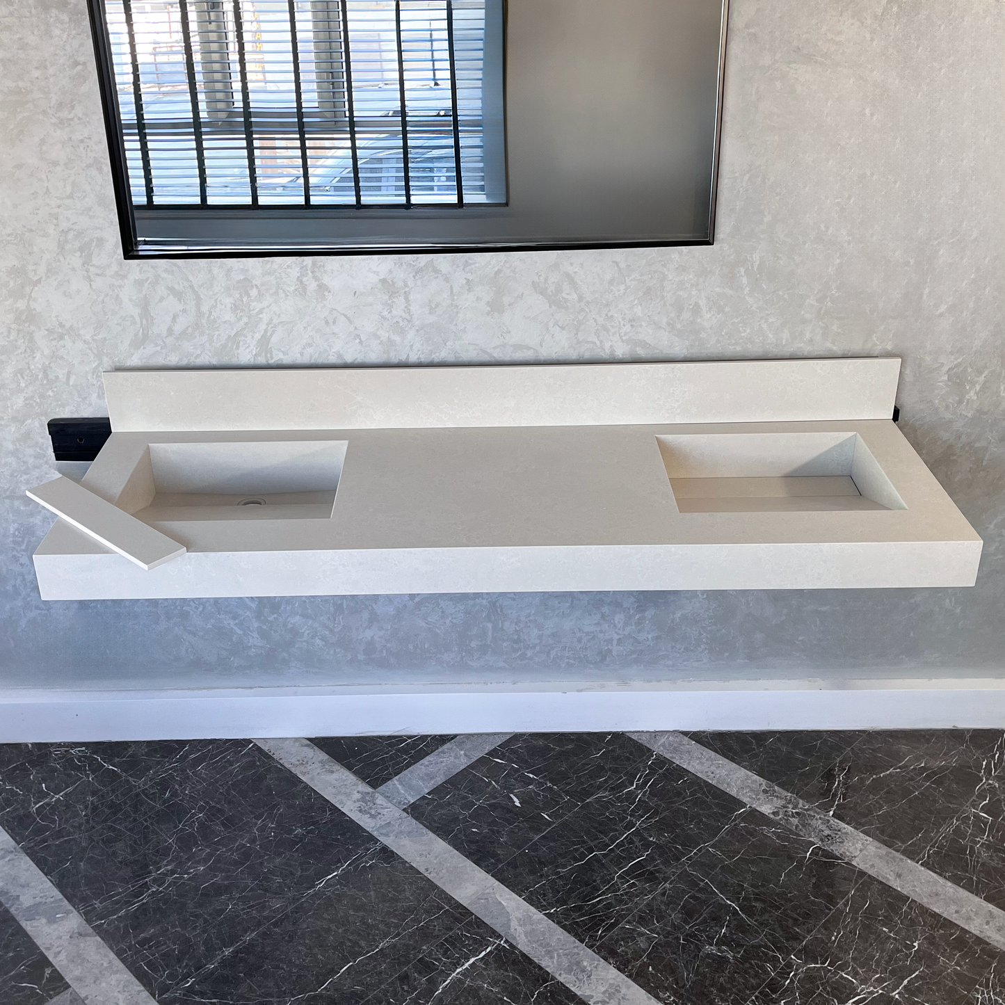 Engineered Quartz Double Sink - Handcrafted Custom Premium Design