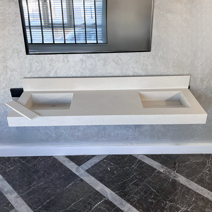 Engineered Quartz Double Sink - Handcrafted Custom Premium Design