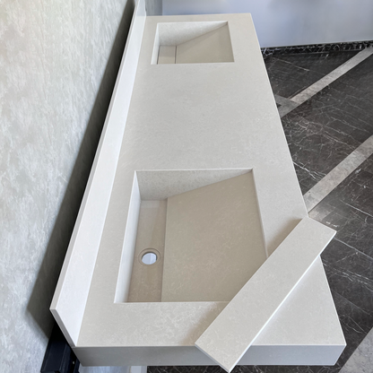 Engineered Quartz Double Sink - Handcrafted Custom Premium Design