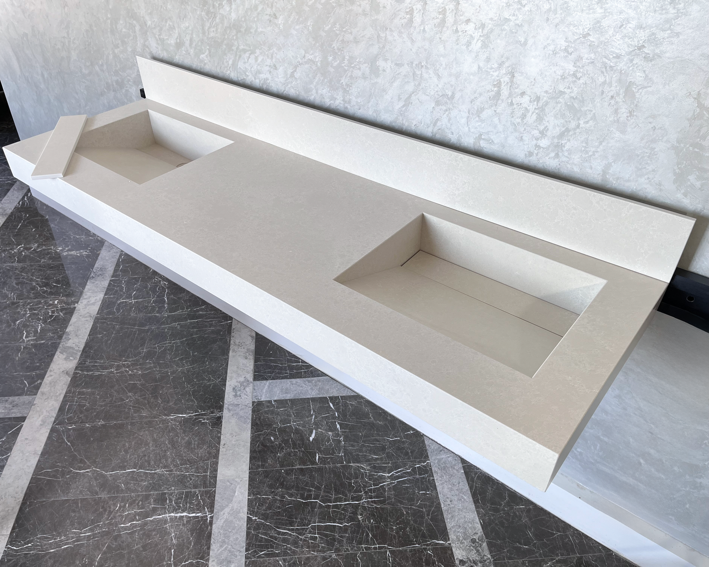 Engineered Quartz Double Sink - Handcrafted Custom Premium Design