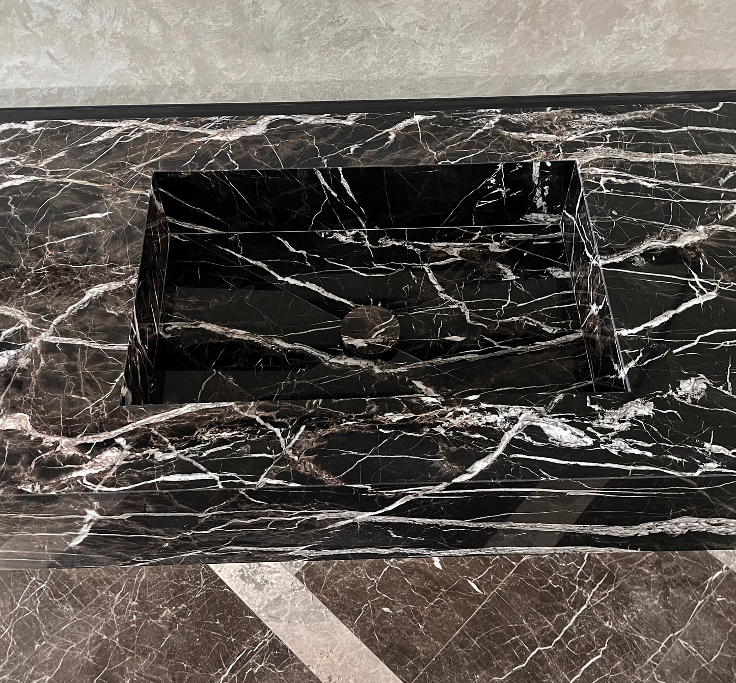 Alexandra Black Marble Vanity Sink - Custom Handcrafted Artisan