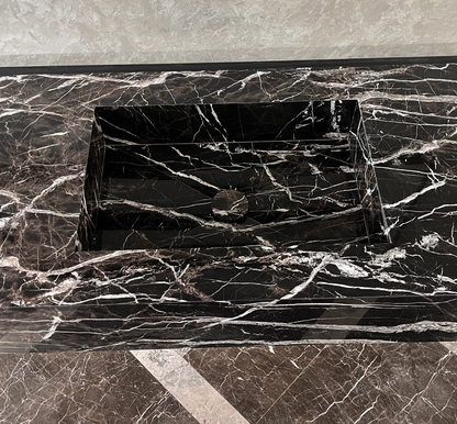 Alexandra Black Marble Vanity Sink - Custom Handcrafted Artisan