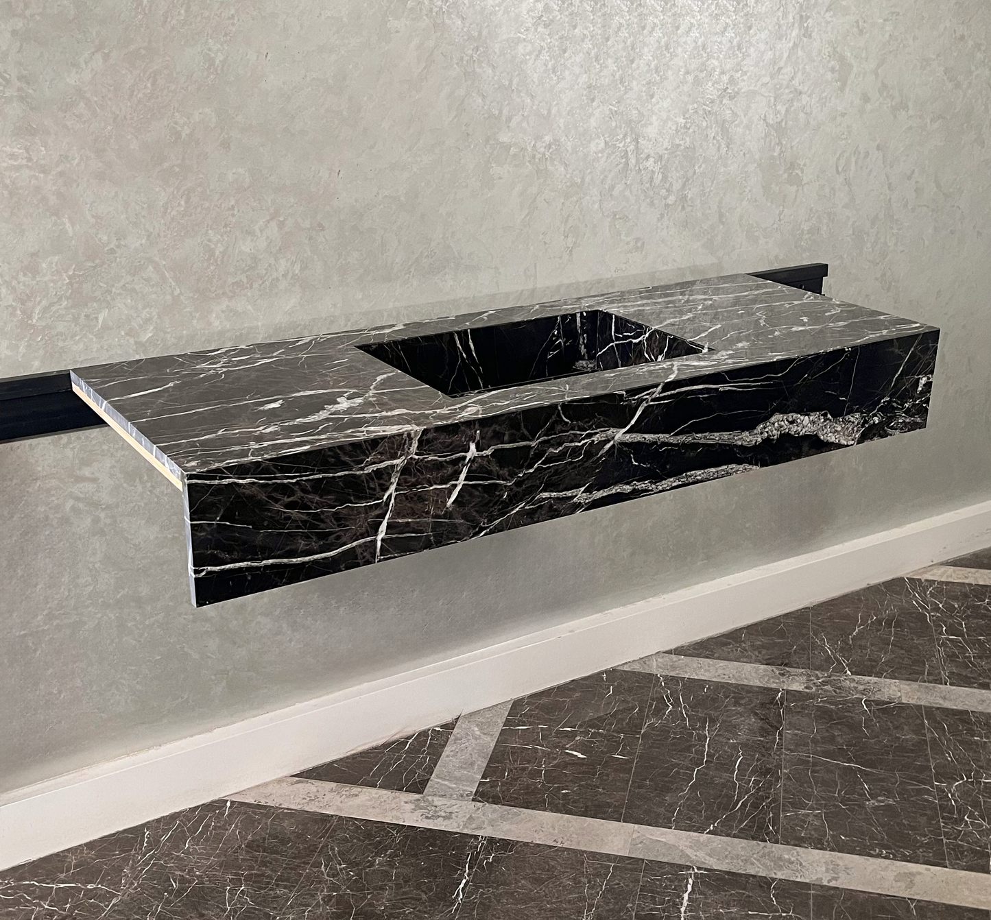 Alexandra Black Marble Vanity Sink - Custom Handcrafted Artisan