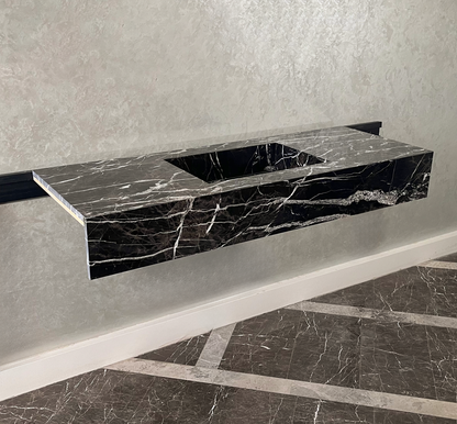 Alexandra Black Marble Vanity Sink - Custom Handcrafted Artisan