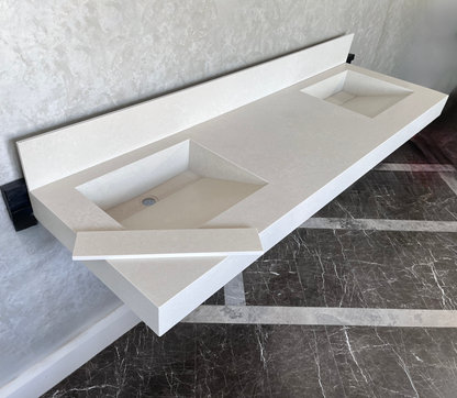 Engineered Quartz Double Sink - Handcrafted Custom Premium Design