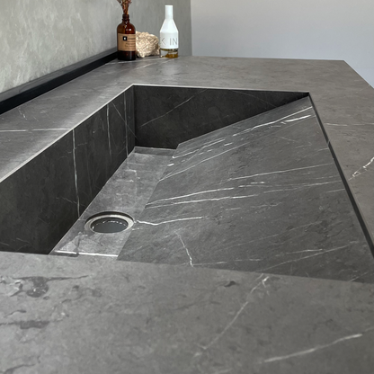 Engineered Stone Kitchen Sink Infinity Pietra Grey Handcrafted