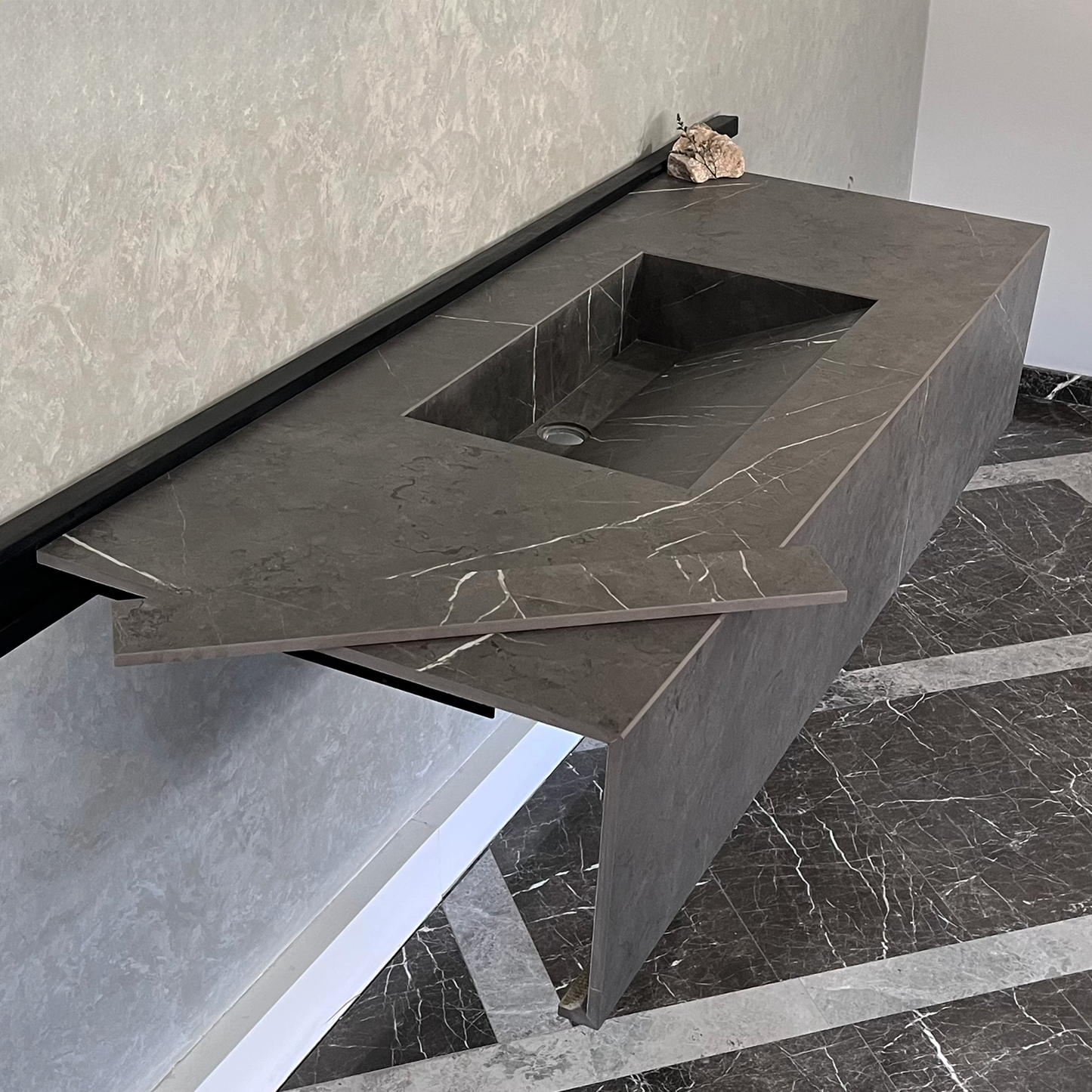 Engineered Stone Kitchen Sink Infinity Pietra Grey Handcrafted