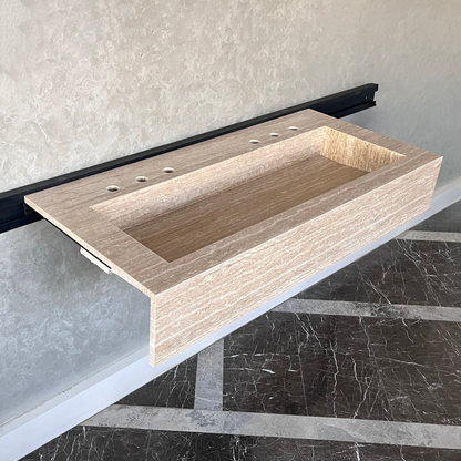 Travertine Natural Stone Handcrafted Bathroom Sink - Artisan