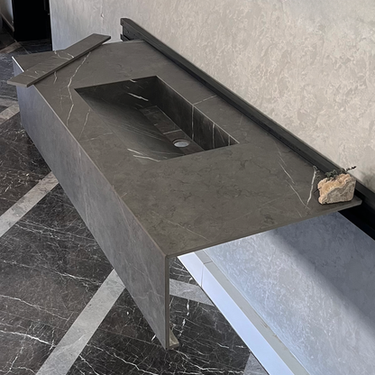 Engineered Stone Kitchen Sink Infinity Pietra Grey Handcrafted