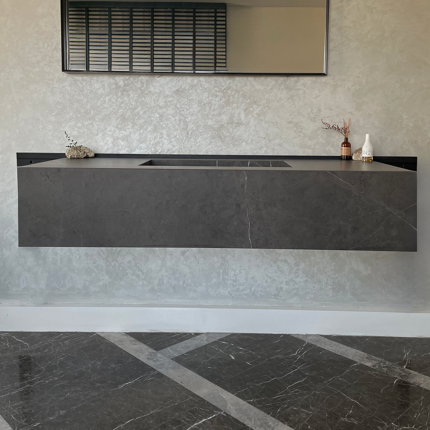 Engineered Stone Kitchen Sink Infinity Pietra Grey Handcrafted