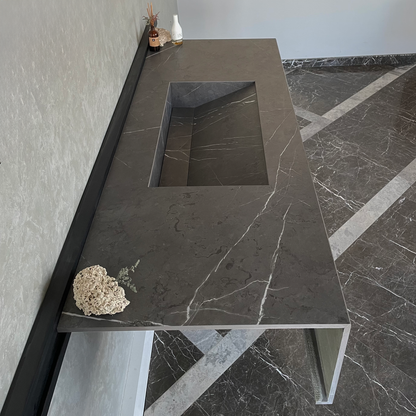 Engineered Stone Kitchen Sink Infinity Pietra Grey Handcrafted