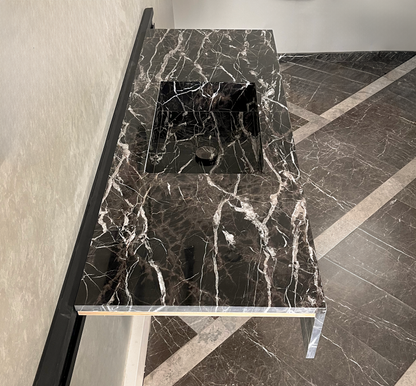 Alexandra Black Marble Vanity Sink - Custom Handcrafted Artisan