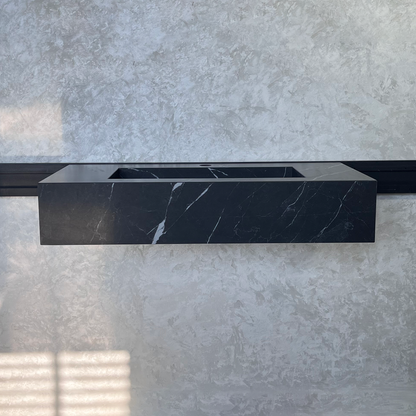 Nero Marquina Handcrafted Matte Black Engineered Stone Kitchen Sink