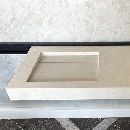 Handcrafted High Performance Engineered Porcelain Bathroom Sink Chianca Di Ostuni