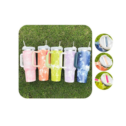 40oz Tie Dye Stainless Tumbler With Handle