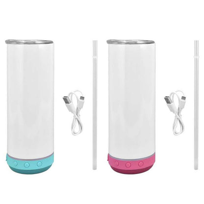 Bulk Pack 20oz Sublimation Bluetooth speaker tumbler. Music Tumblers W/ Lid, Speaker & Straw