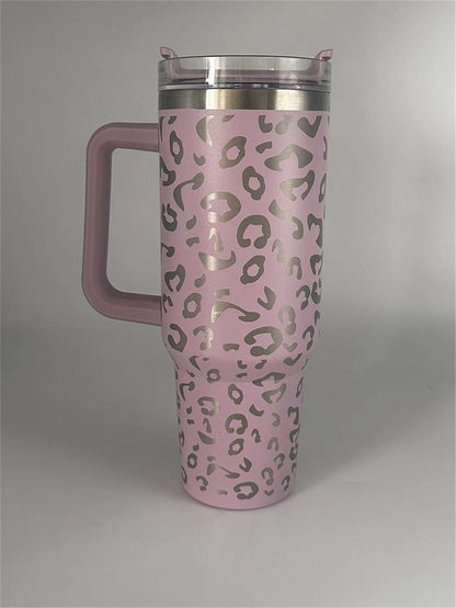 40oz Cheetah Leopard Laser Etched Stainless Tumbler
