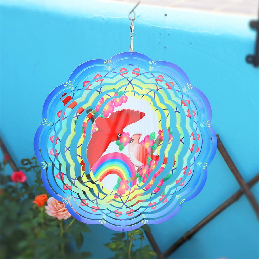 Double Sides DIY Designs Heat Transfer Printing 10 Inch Sublimation Blank Aluminum Metal Wind Spinner