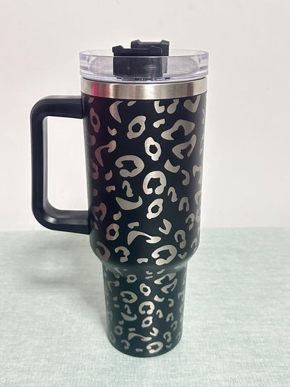 40oz Cheetah Leopard Laser Etched Stainless Tumbler