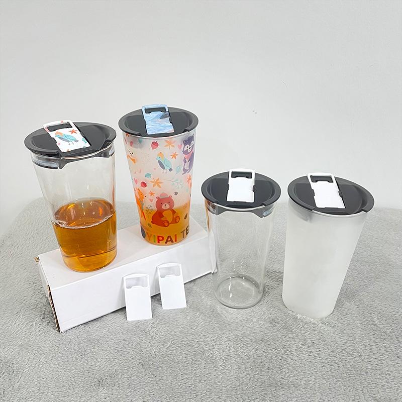 20oz Sublimation Glass Mug With Sub bottle Opener Lids (Clear or Frosted)