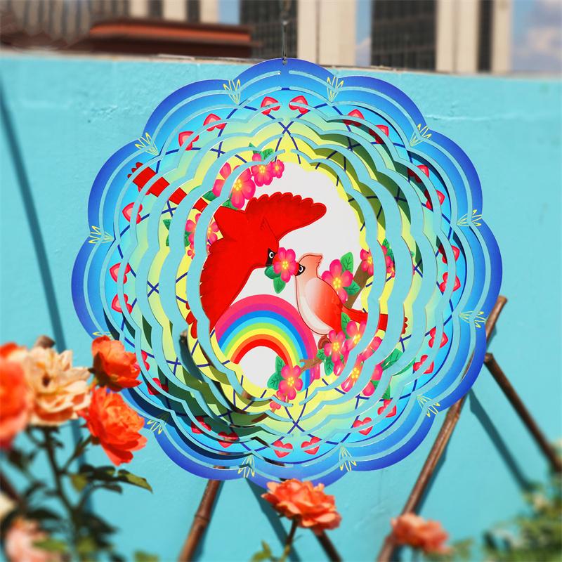 Double Sides DIY Designs Heat Transfer Printing 10 Inch Sublimation Blank Aluminum Metal Wind Spinner