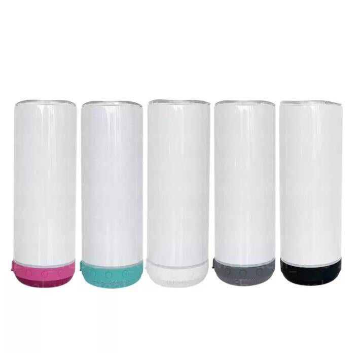 Bulk Pack 20oz Sublimation Bluetooth speaker tumbler. Music Tumblers W/ Lid, Speaker & Straw