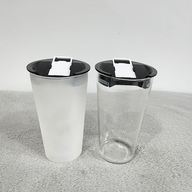 20oz Sublimation Glass Mug With Sub bottle Opener Lids (Clear or Frosted)
