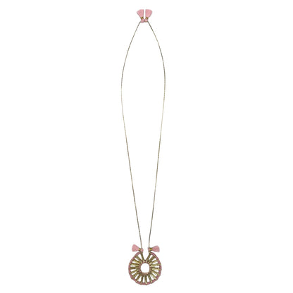 Indu Pendant Necklace 4 Adjustable Cotton Tassels Boho Zinc Alloy 18 Inch