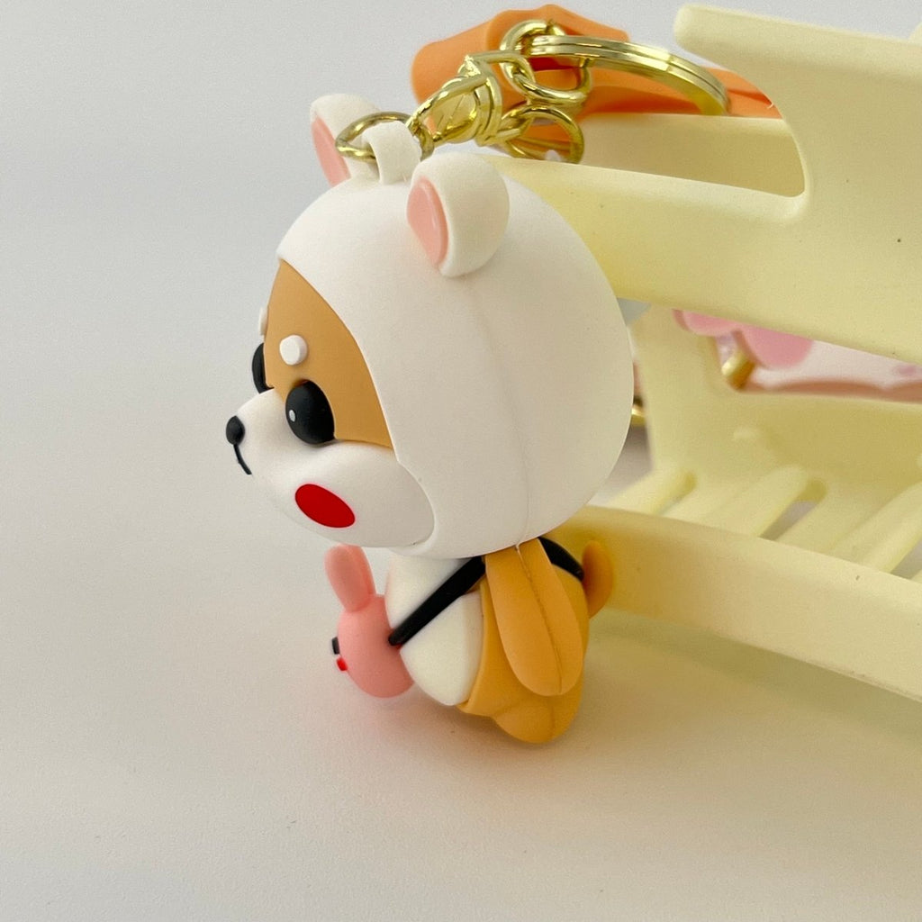 Kawaii Bunny Shiba Inu Keychain for Keys and Cute Gift Giving