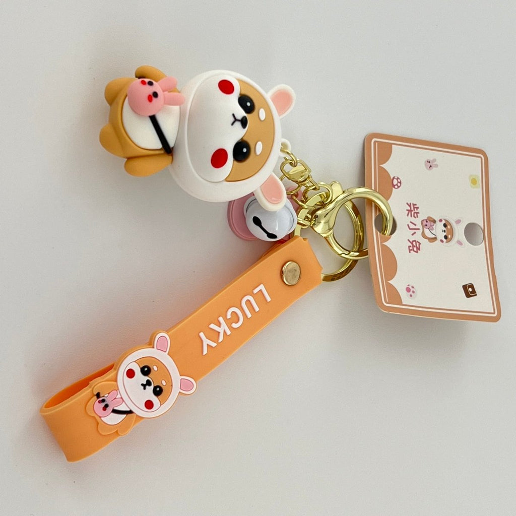 Kawaii Bunny Shiba Inu Keychain for Keys and Cute Gift Giving