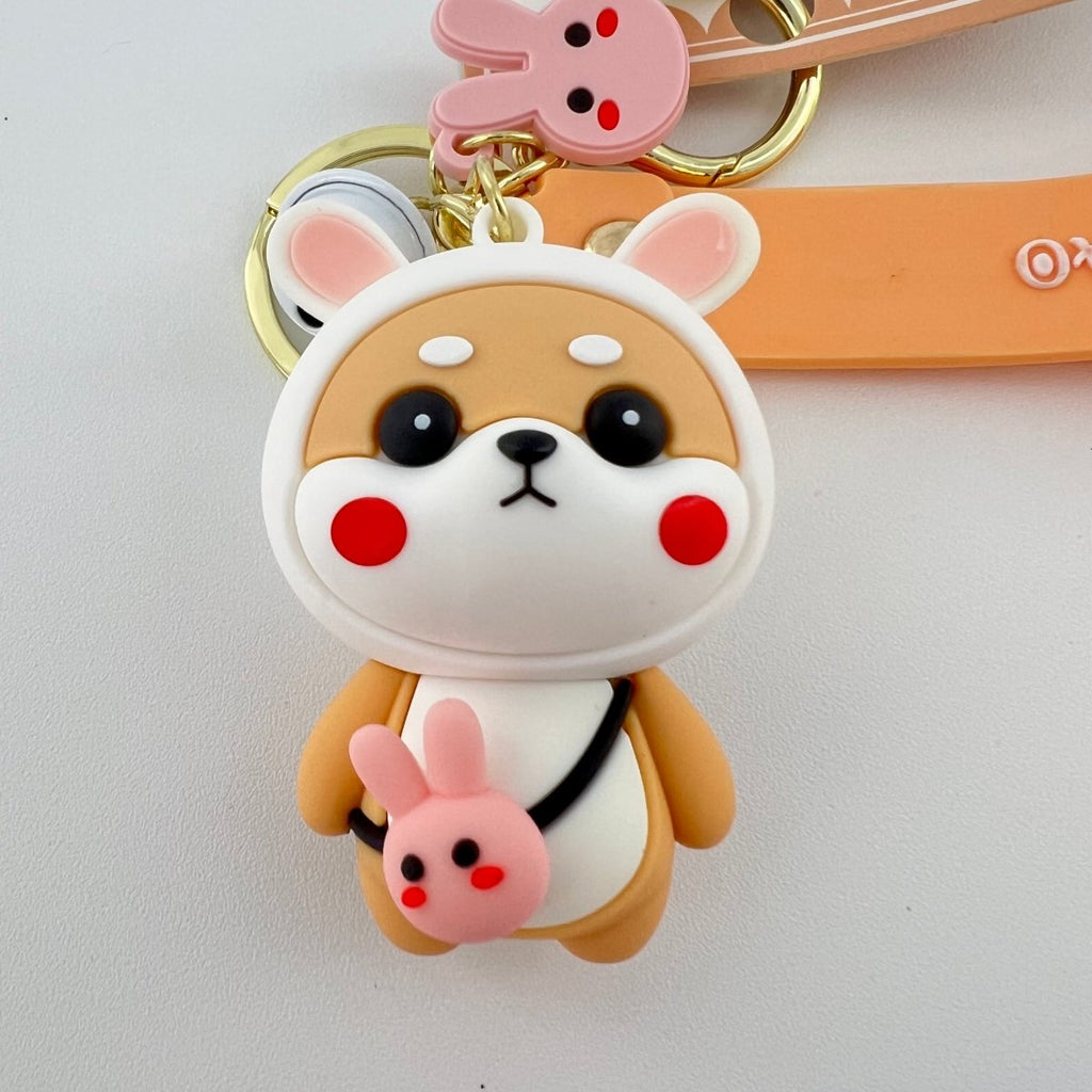 Kawaii Bunny Shiba Inu Keychain for Keys and Cute Gift Giving