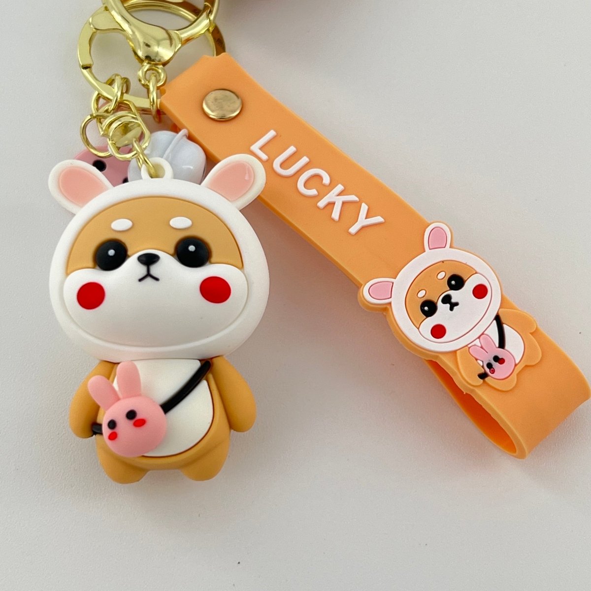 Kawaii Bunny Shiba Inu Keychain for Keys and Cute Gift Giving