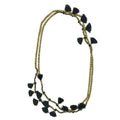 Long Cotton Tassel Necklace 23" Handmade Boho Indian Style Zinc Alloy Beads