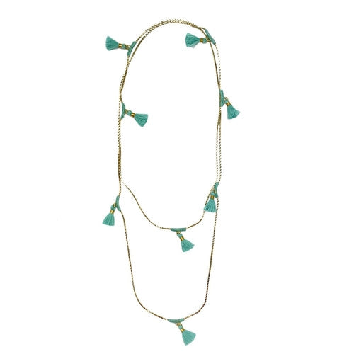 Long Cotton Tassel Necklace 25in Multiway Boho Layering Necklace Handmade India
