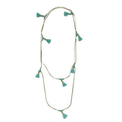 Long Cotton Tassel Necklace 25in Multiway Boho Layering Necklace Handmade India