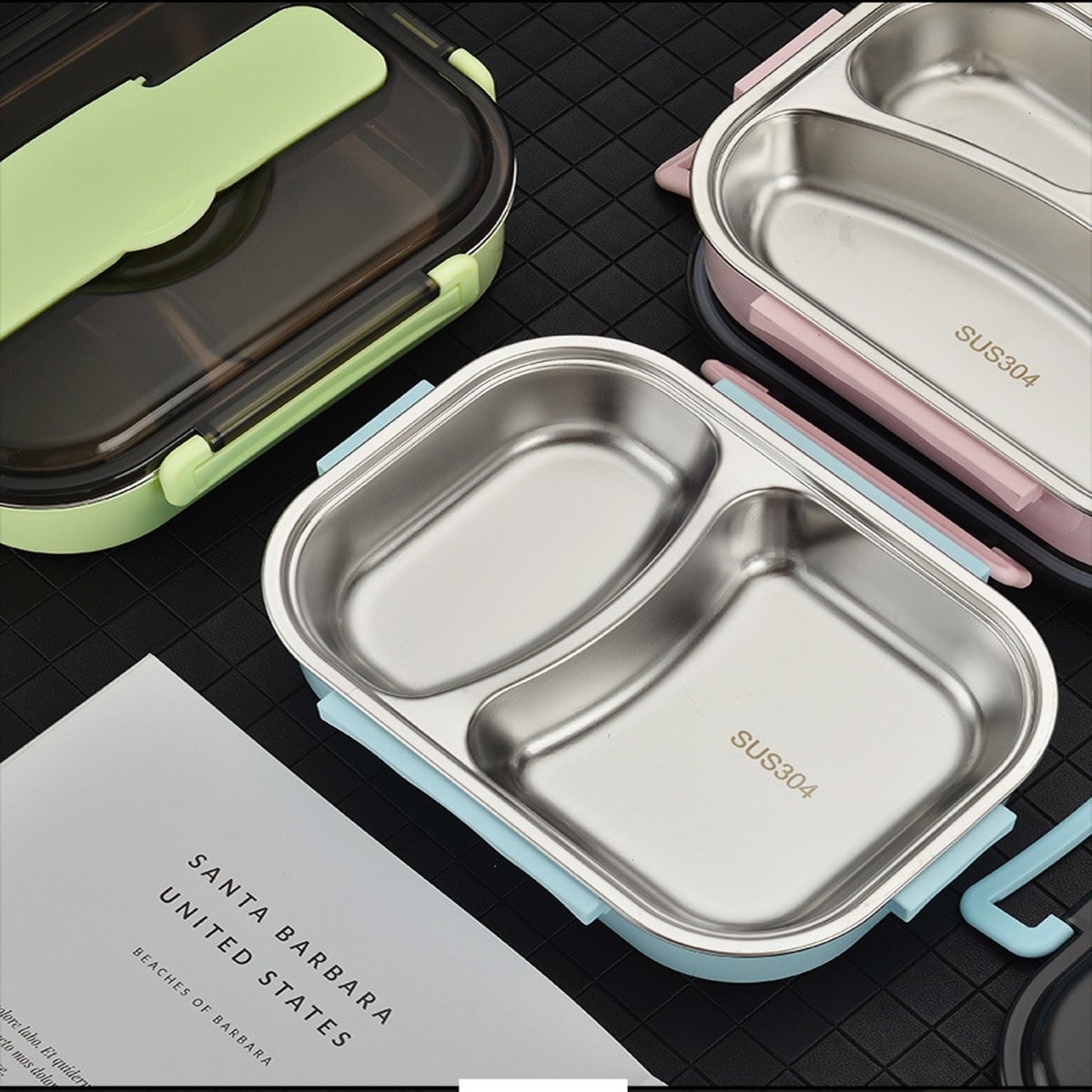 Bento Lunch Box – Includes Thermos Bag, Spoon &  Chopsticks