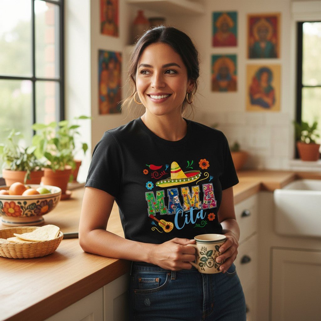 Mamacita T-Shirt 100% Cotton Mothers Day Gift Wife Fiesta Graphic Tee