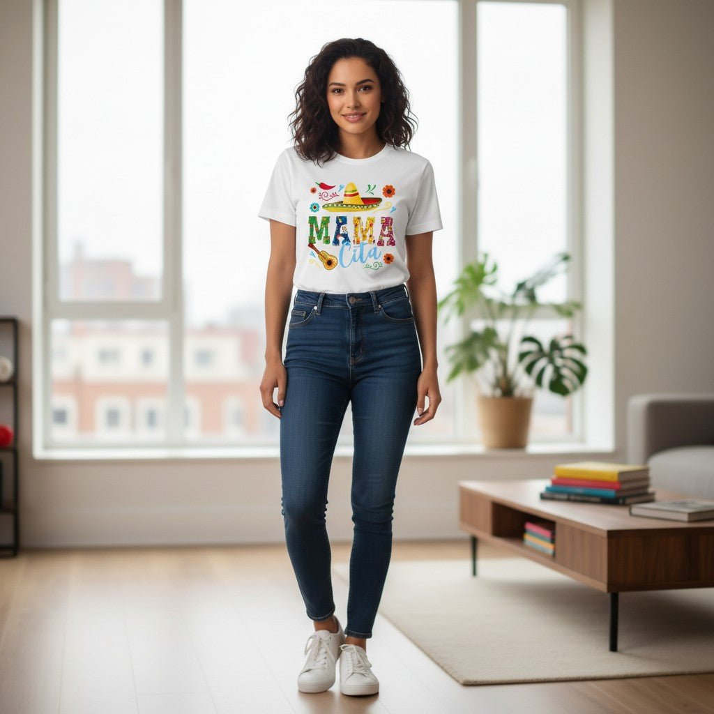 Mamacita T-Shirt 100% Cotton Mothers Day Gift Wife Fiesta Graphic Tee