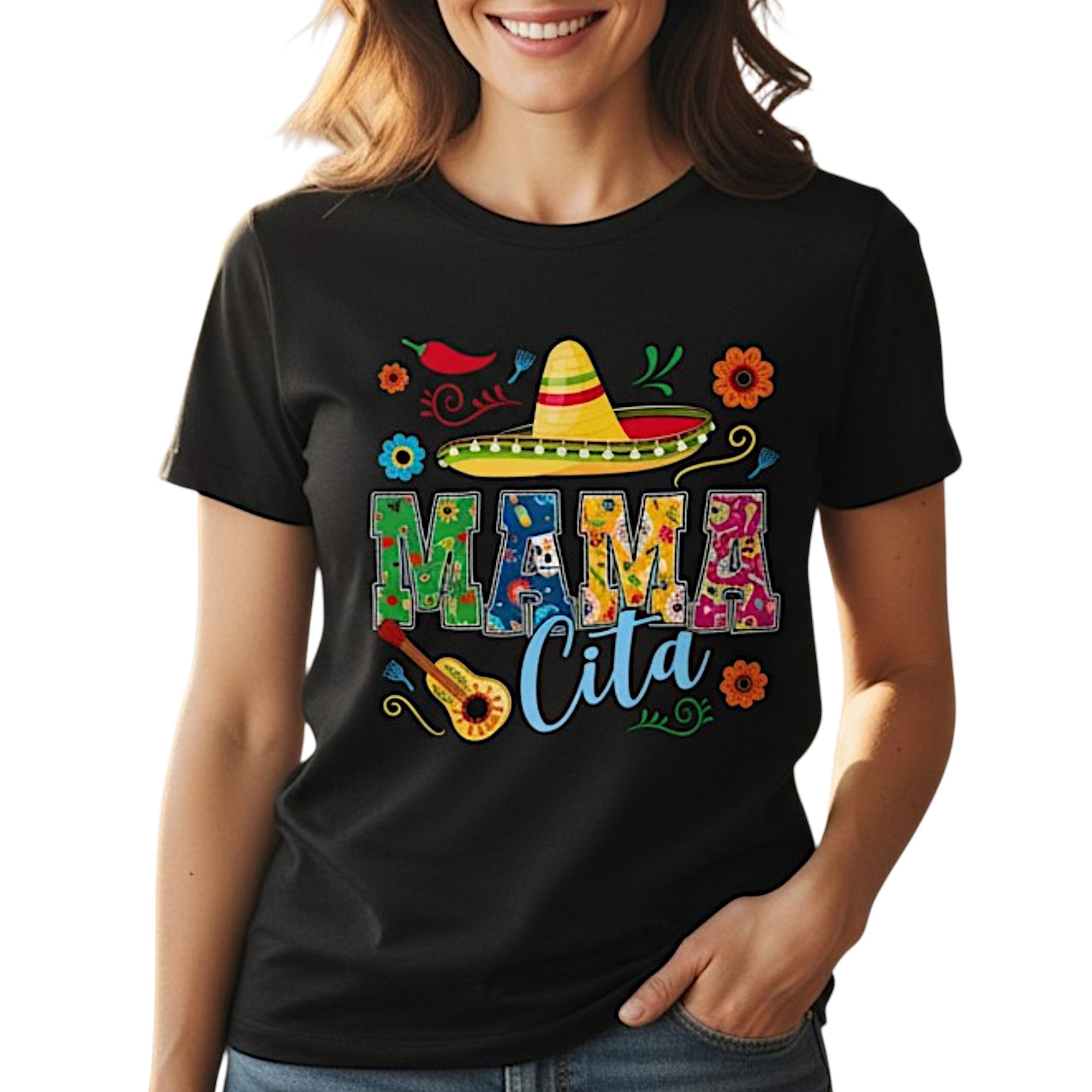 Mamacita T-Shirt 100% Cotton Mothers Day Gift Wife Fiesta Graphic Tee