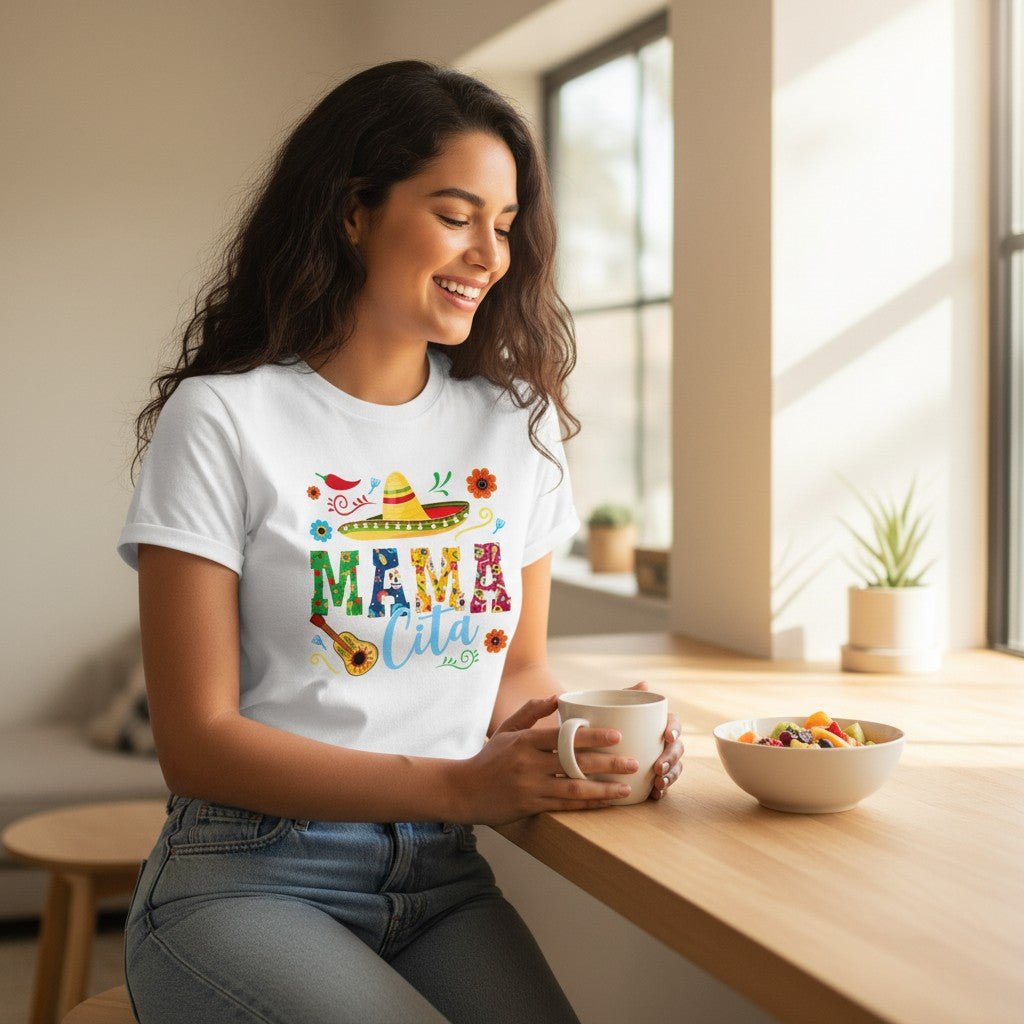 Mamacita T-Shirt 100% Cotton Mothers Day Gift Wife Fiesta Graphic Tee