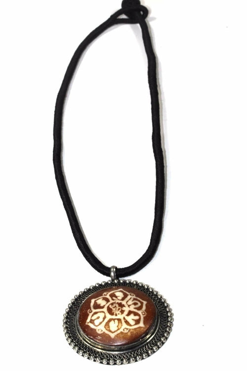 Mandala Flower Spiritual Necklace Boho Yoga Pendant